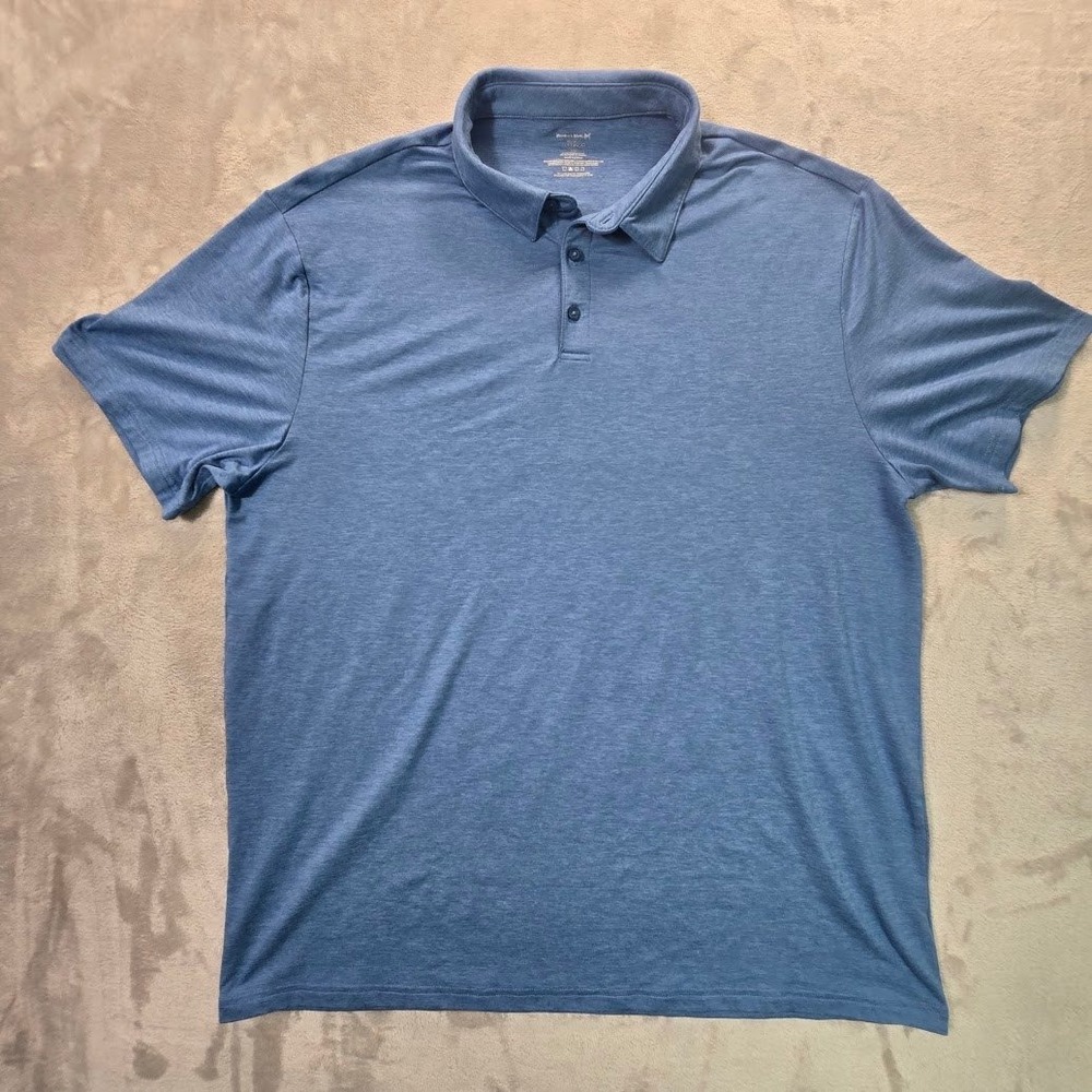 Members Mark Favorite Soft Polo Mens XXL Blue Short Sleeve Shirt MM23706